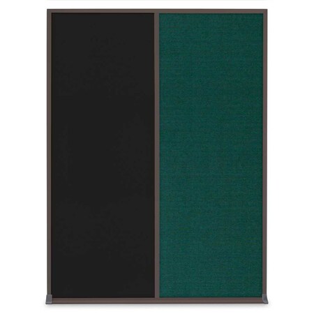United Visual Products Single Door Radius Plus Corkboard, 24"X UV8001PLUS-BLACK-DRKSPR